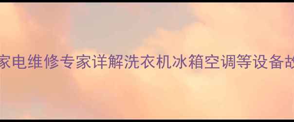 图片 9300故障代码R1？家电维修专家详解洗衣机冰箱空调等设备故障排查与修复指南