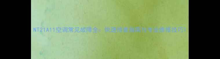 图片 NT21A11空调常见故障全：快速排查指南与专业维修技巧1