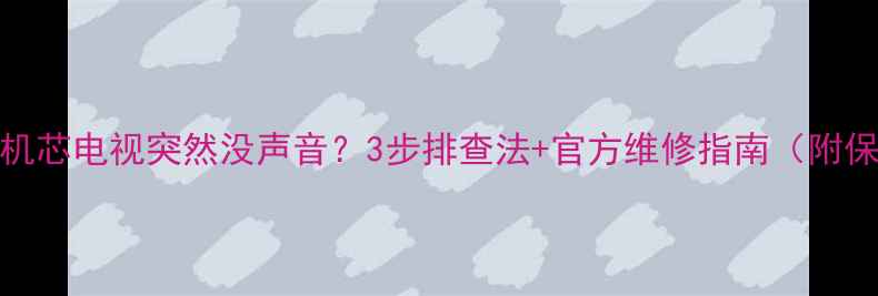 创维8M86机芯电视突然没声音3步排查法官方维修指南附保养技巧