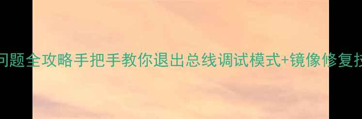 图片 📺TCL液晶电视镜像问题全攻略手把手教你退出总线调试模式+镜像修复技巧（附操作视频）2