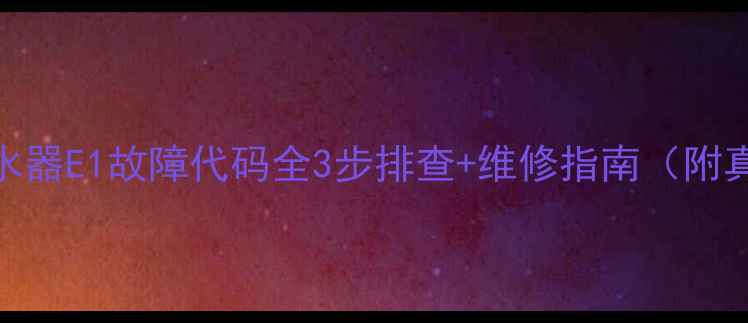恒温热水器E1故障代码全3步排查维修指南附真实案例