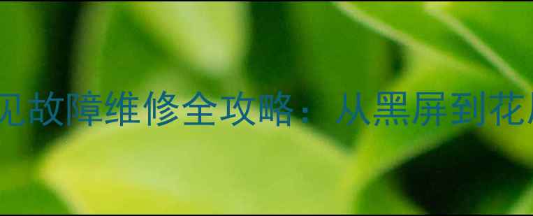 三星液晶电视60寸常见故障维修全攻略从黑屏到花屏手把手教你搞定