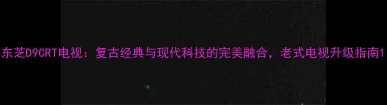 图片 东芝D9CRT电视：复古经典与现代科技的完美融合，老式电视升级指南1