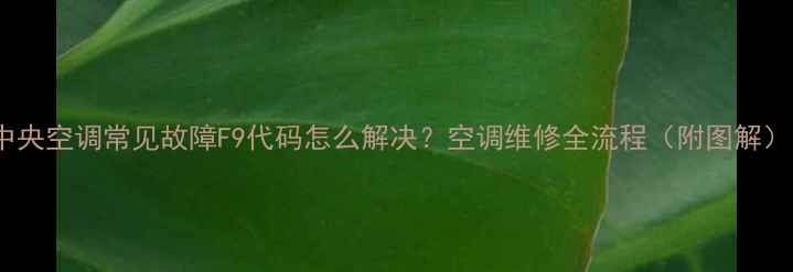 图片 中央空调常见故障F9代码怎么解决？空调维修全流程（附图解）1