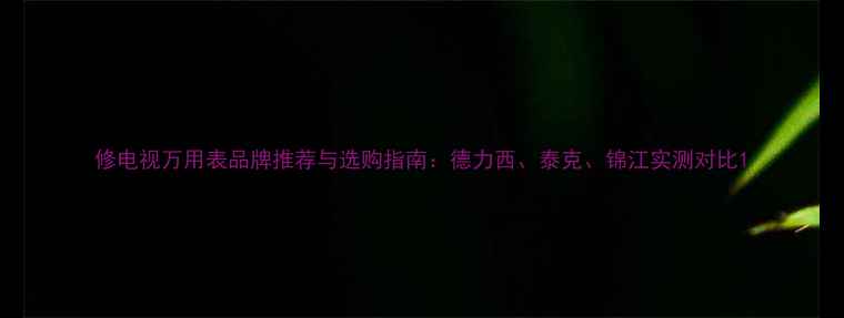 修电视万用表品牌推荐与选购指南德力西泰克锦江实测对比