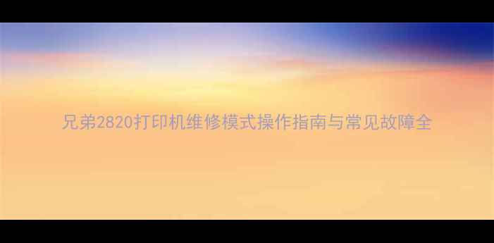 图片 兄弟2820打印机维修模式操作指南与常见故障全