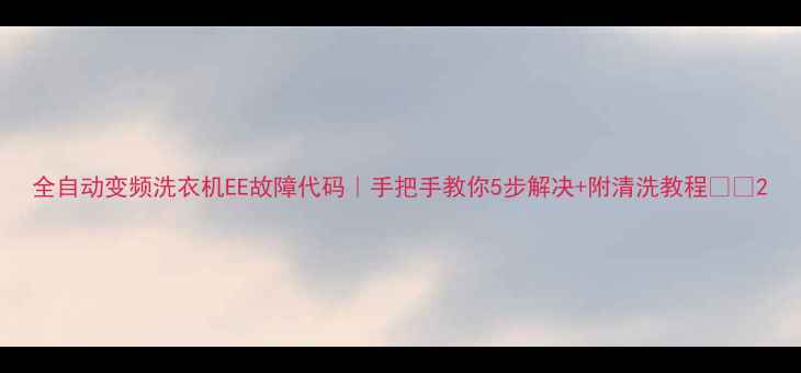 图片 全自动变频洗衣机EE故障代码｜手把手教你5步解决+附清洗教程🔧✨2