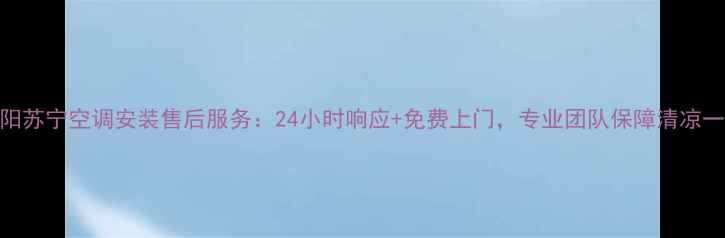 图片 洛阳苏宁空调安装售后服务：24小时响应+免费上门，专业团队保障清凉一夏
