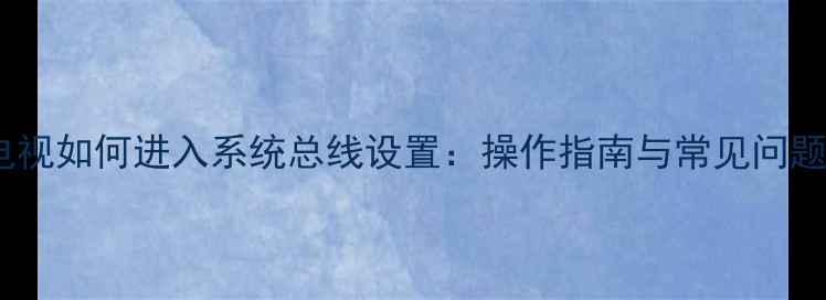 图片 电视如何进入系统总线设置：操作指南与常见问题2