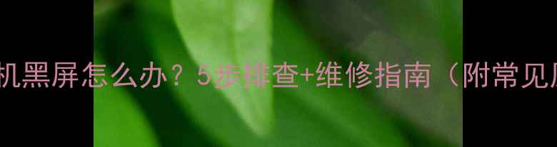 电视开机黑屏怎么办5步排查维修指南附常见原因