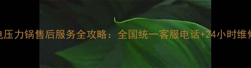 老板电压力锅售后服务全攻略全国统一客服电话24小时维修指南