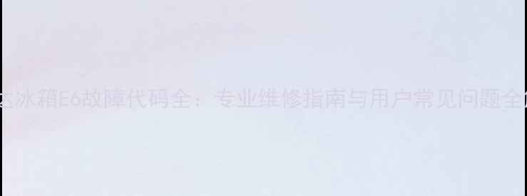 图片 荣事达冰箱E6故障代码全：专业维修指南与用户常见问题全解决1