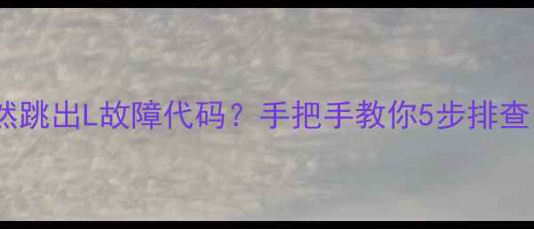 海尔滚筒洗衣机突然跳出L故障代码手把手教你5步排查小白也能自己修