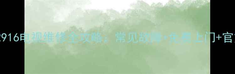 康佳P2916电视维修全攻略常见故障免费上门官方教程