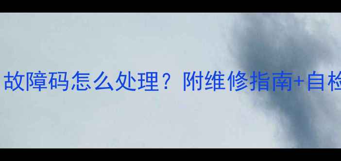 燃气热水器E1故障码怎么处理附维修指南自检步骤附图